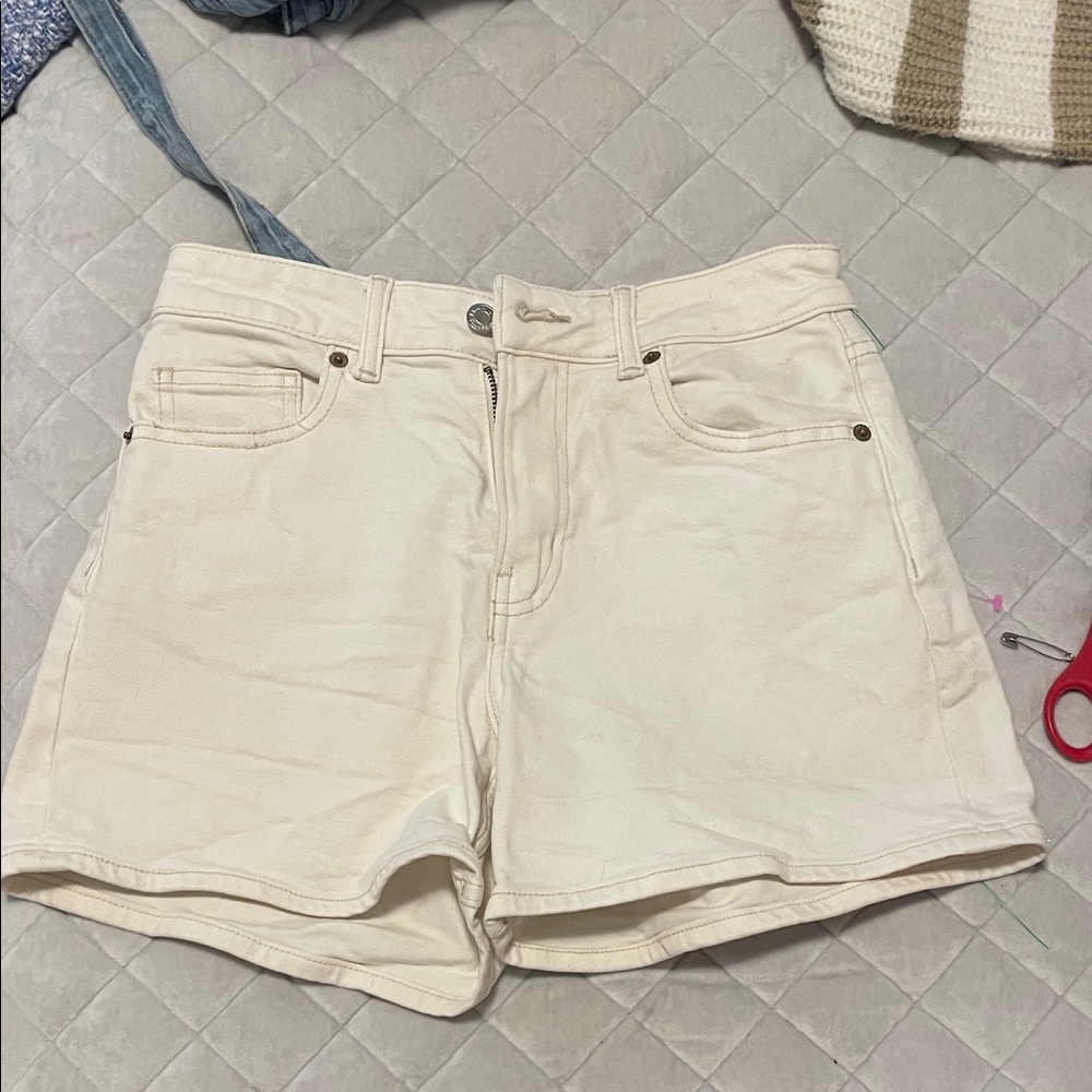 H&M Cream Denim Jean Shorts